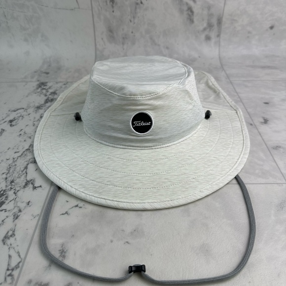 NEW Titleist StaCool Aussie Dropback Golf Bucket Hat Cap Heather White - Picture 3 of 6